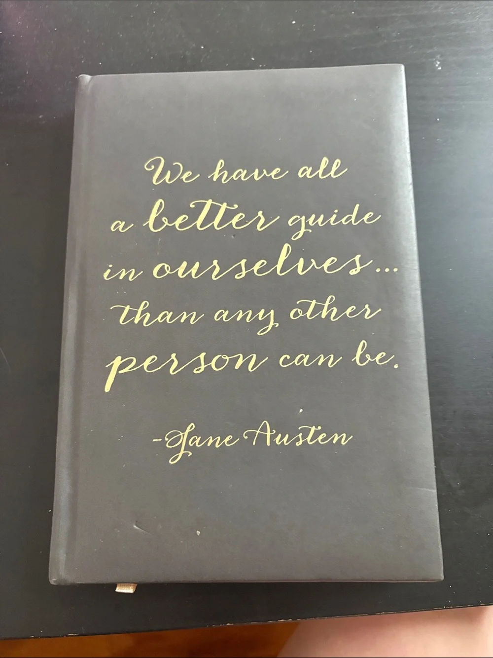 Eccolo Black Hardcover Journal with Gold Jane Austen Quote